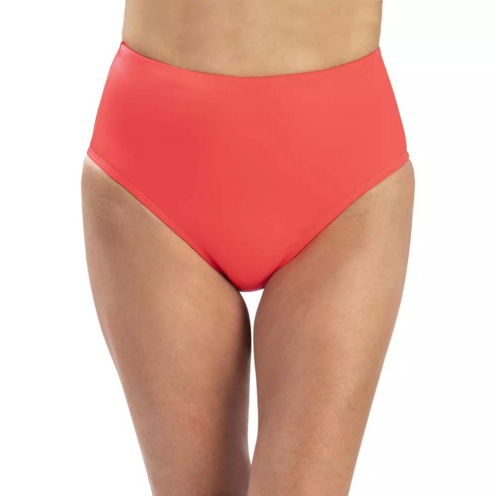 Women's Dolfin Solid High-Waisted Swim Bottoms, Size: Small, Pink Spice Product Image