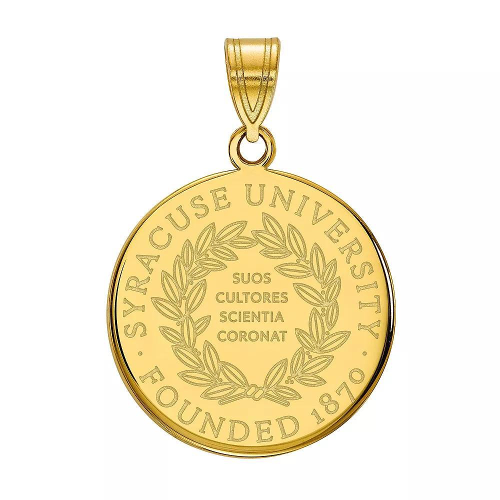 LogoArt Syracuse Orange Sterling Silver 14K Gold Plated Large Crest Pendant, Women's, Size: 25MM Product Image
