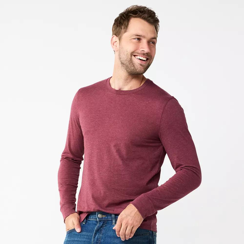Men's Sonoma Goods For Life® Supersoft Long Sleeve Crewneck Tee, Size: Small, Grey Product Image