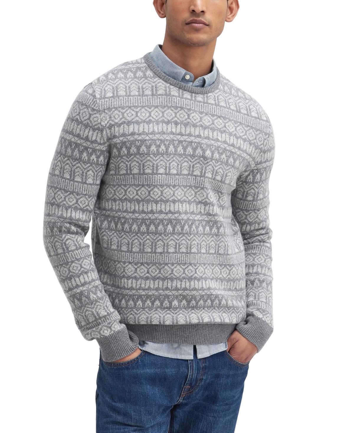 BARBOUR Stonebeck Fair Isle Wool Sweater In Grey Marl Product Image