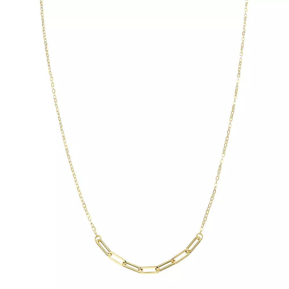 Au Naturale 10k Gold Paper Clip Chain Bar Necklace, Women's, Size: 18" Product Image