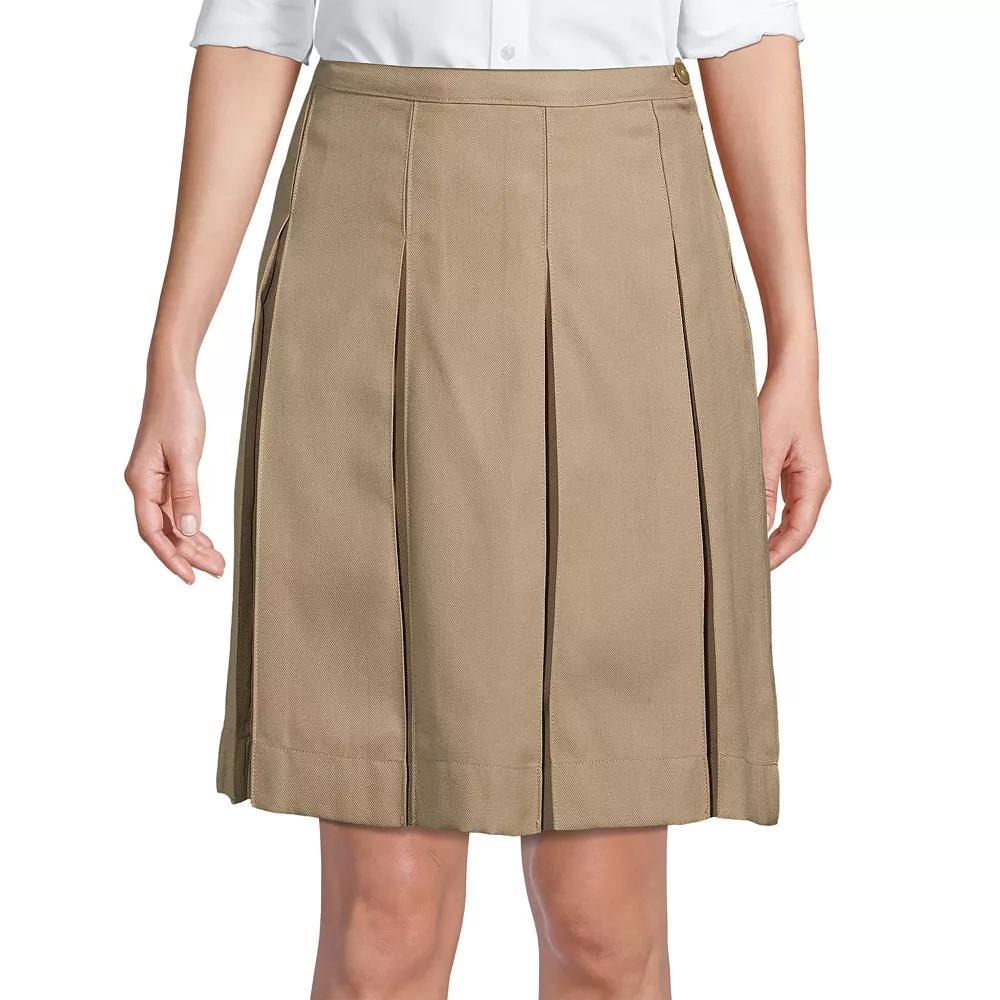 Women's Lands' End School Uniform Above the Knee Box Pleat Skirt, Size: 2, Black Product Image