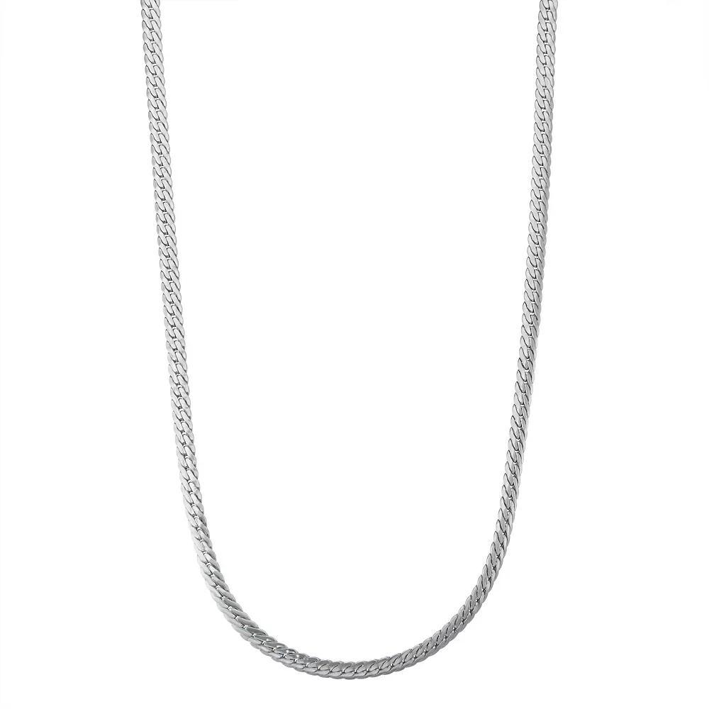 Jordan Blue 10k Gold 3.9 mm Tight Herringbone Chain Necklace, Womens White Product Image
