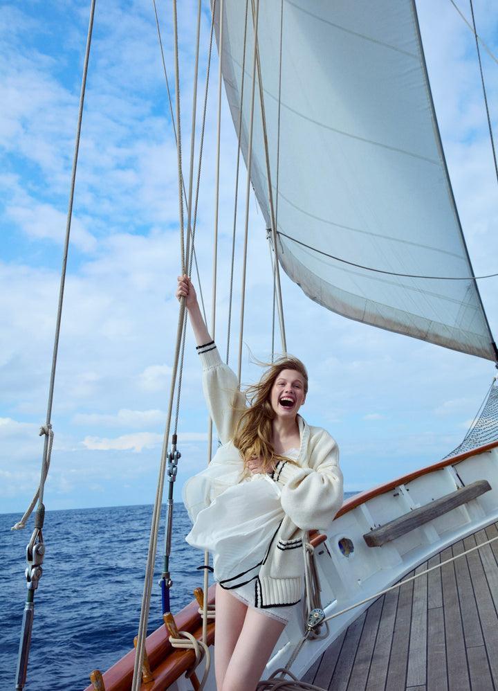 Marina Knit Cardigan — Ivory Product Image