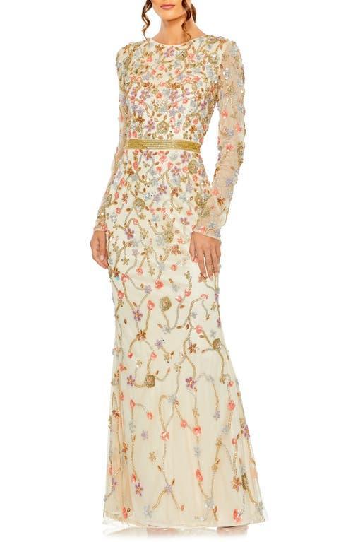 Womens Long-Sleeve Sequin Maxi Dress Product Image