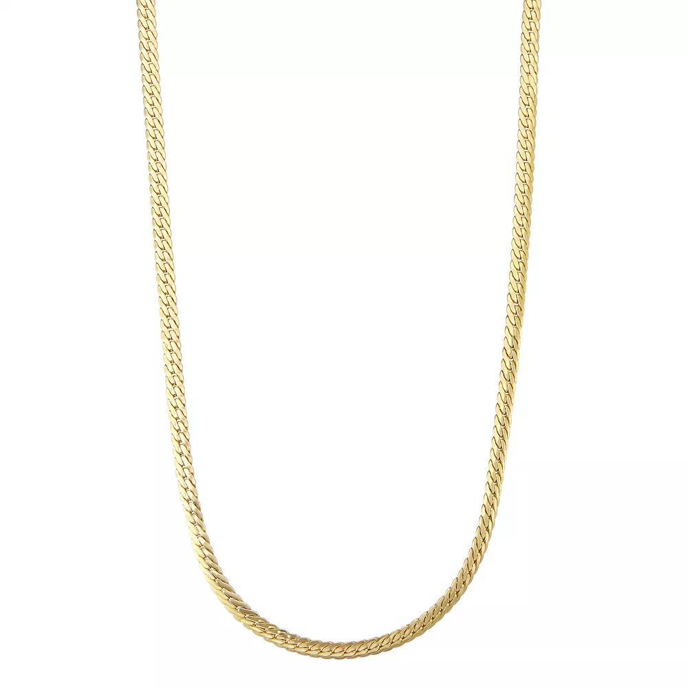 Jordan Blue Mens 14k Gold Herringbone Chain Necklace Yellow Product Image