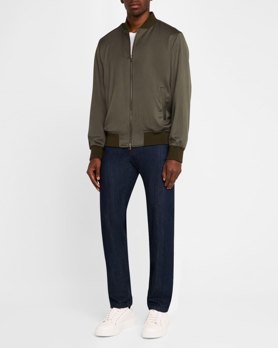 Mens Wool Full-Zip Bomber Jacket Product Image