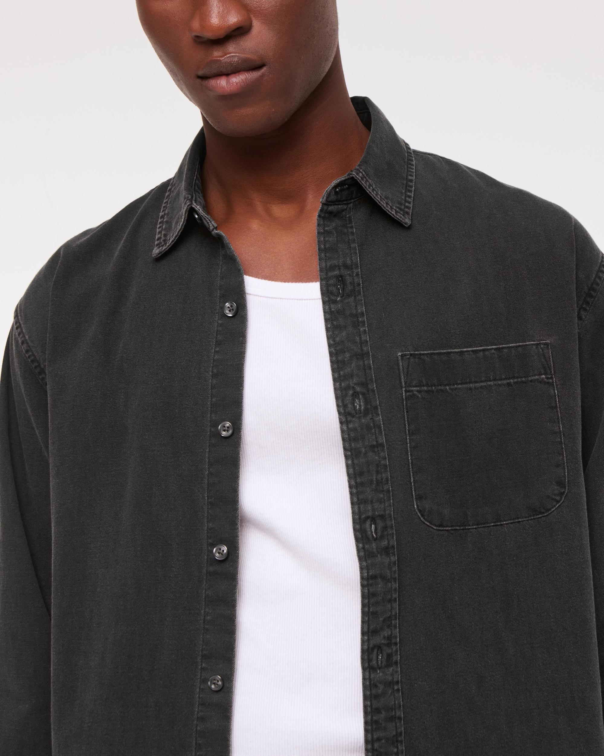 Denim Button-Up Shirt Product Image