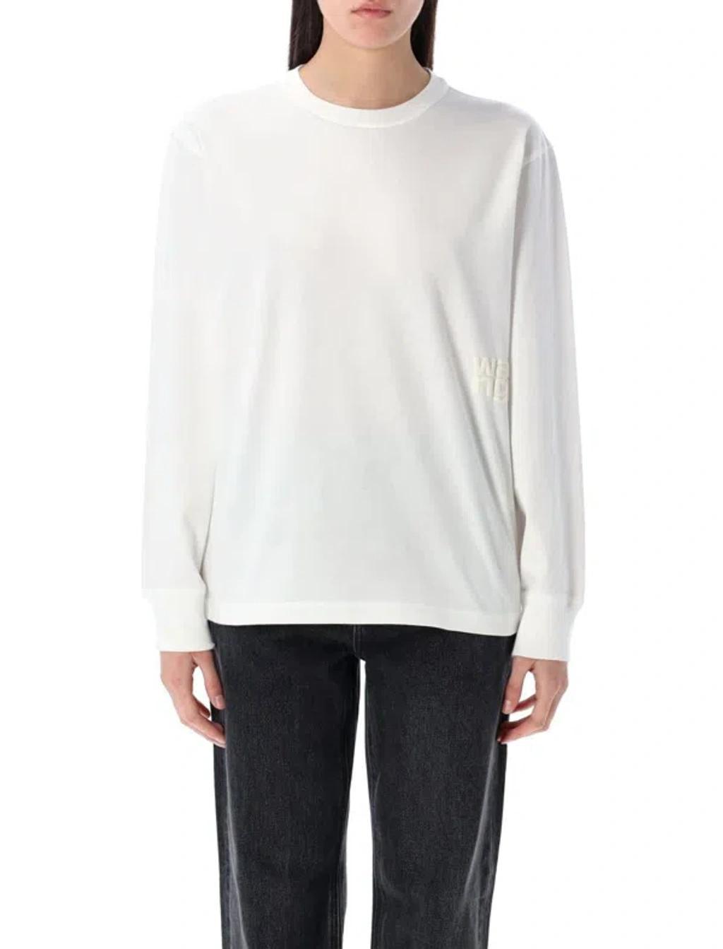 ALEXANDER WANG T Embossed Logo T-shirt In White Product Image