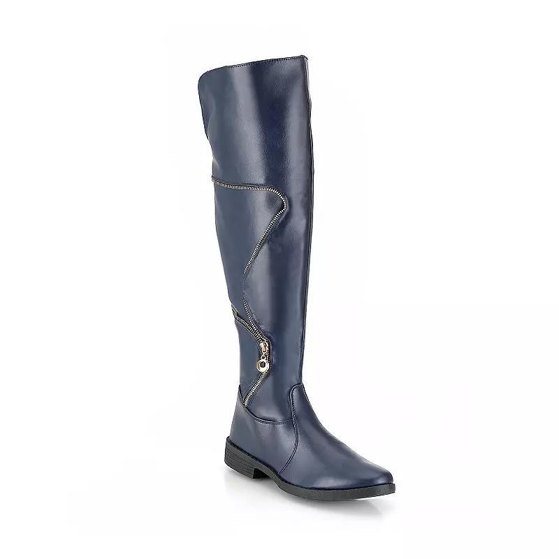Henry Ferrera Charm-506 Women's Knee-High Boots, Size: 10, Blue Product Image