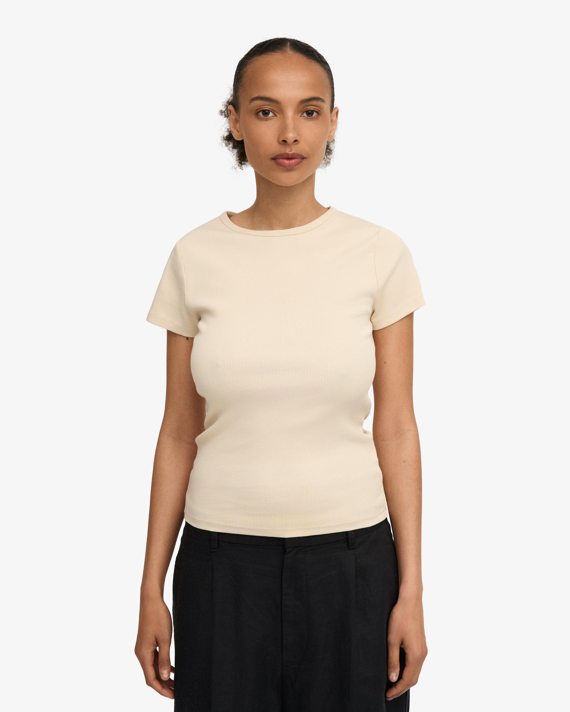 Organic Rib T-Shirt - Ivory White Product Image