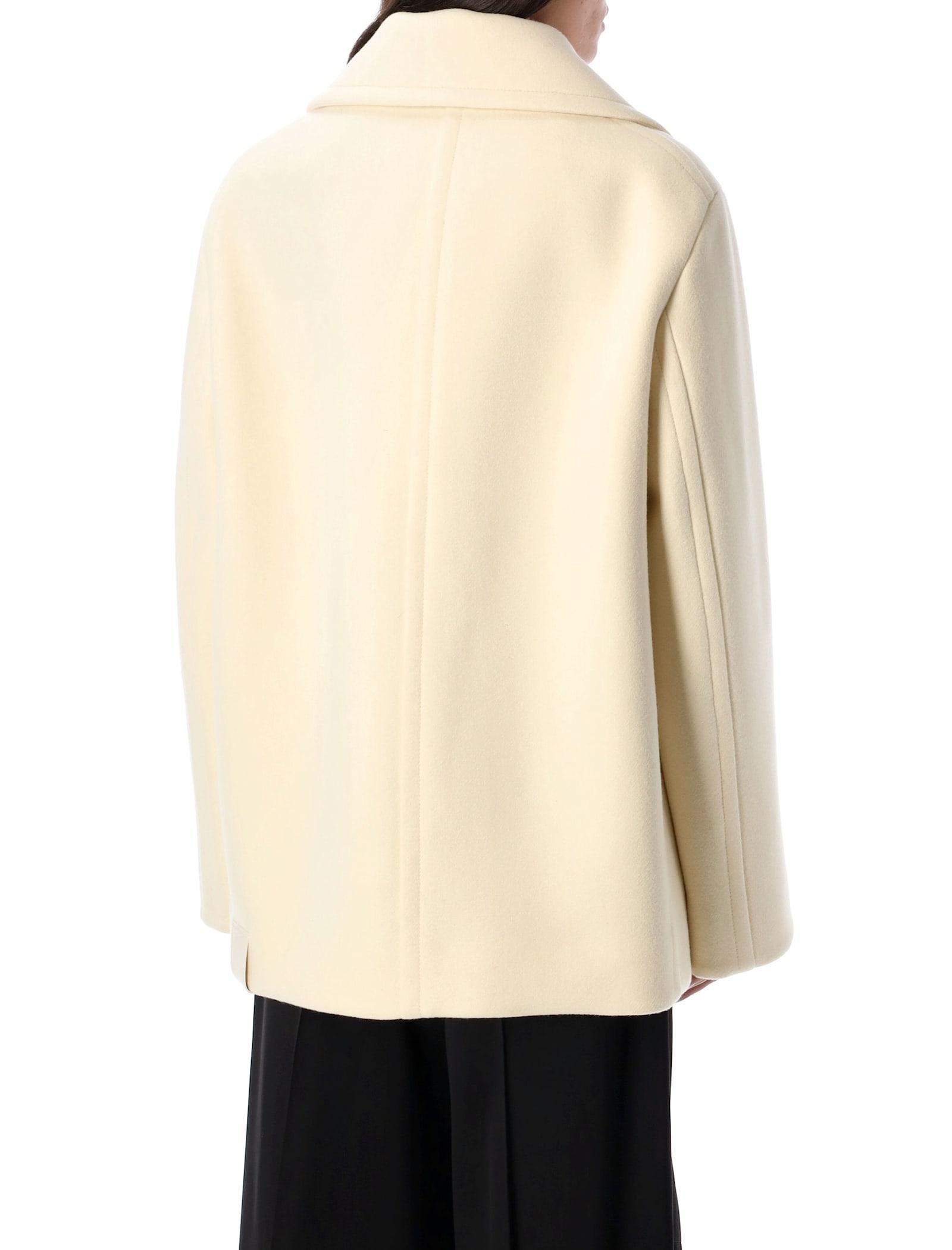 JIL SANDER Double-breasted Coat In Weiss Product Image