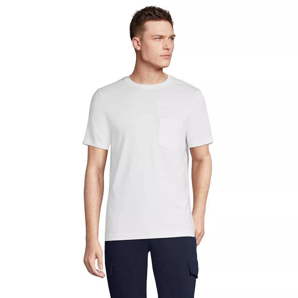 Men's Lands' End Supima Pocket Tee, Size: Medium, White Product Image