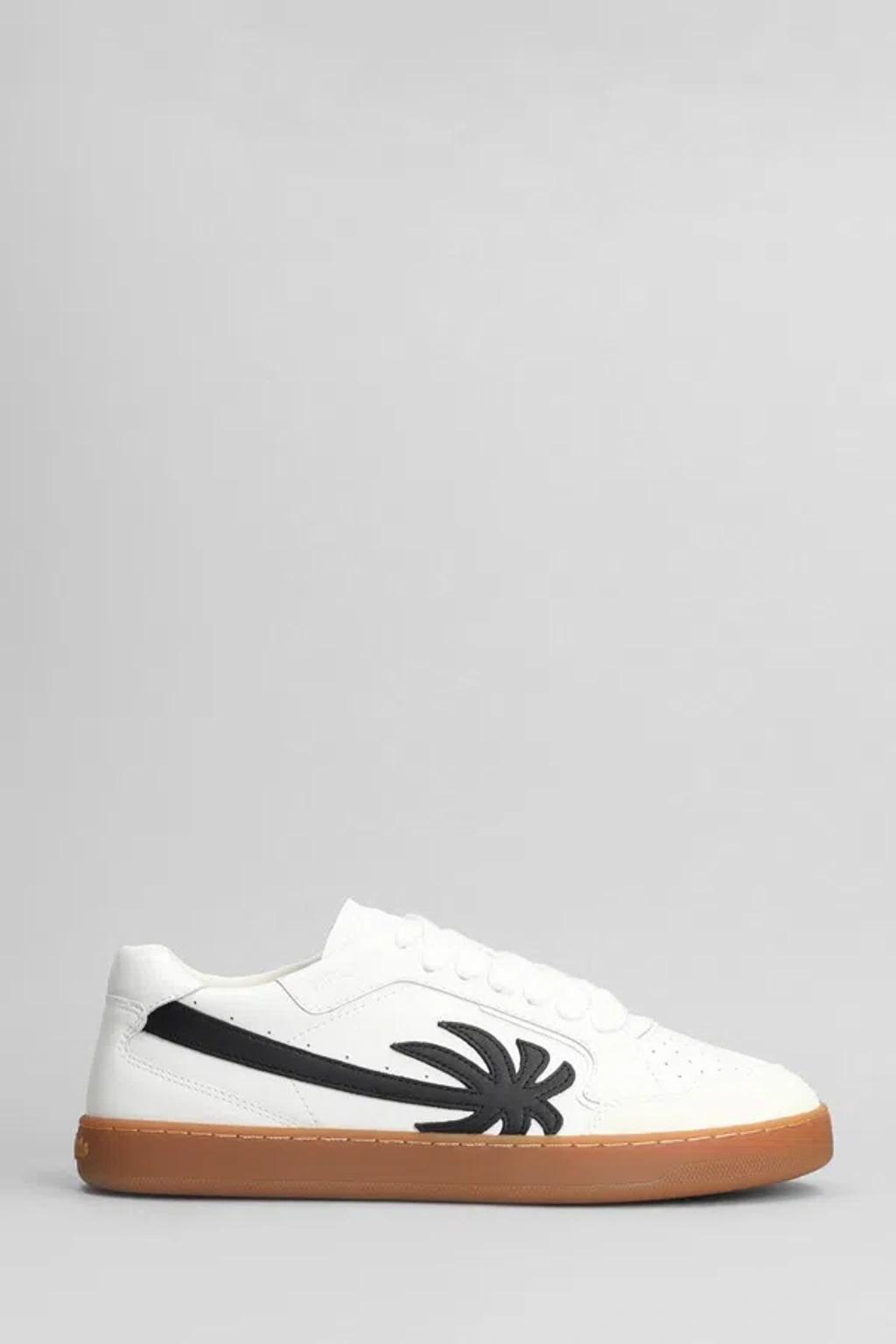 PALM ANGELS New Palm 1 Leather Sneakers In White Product Image