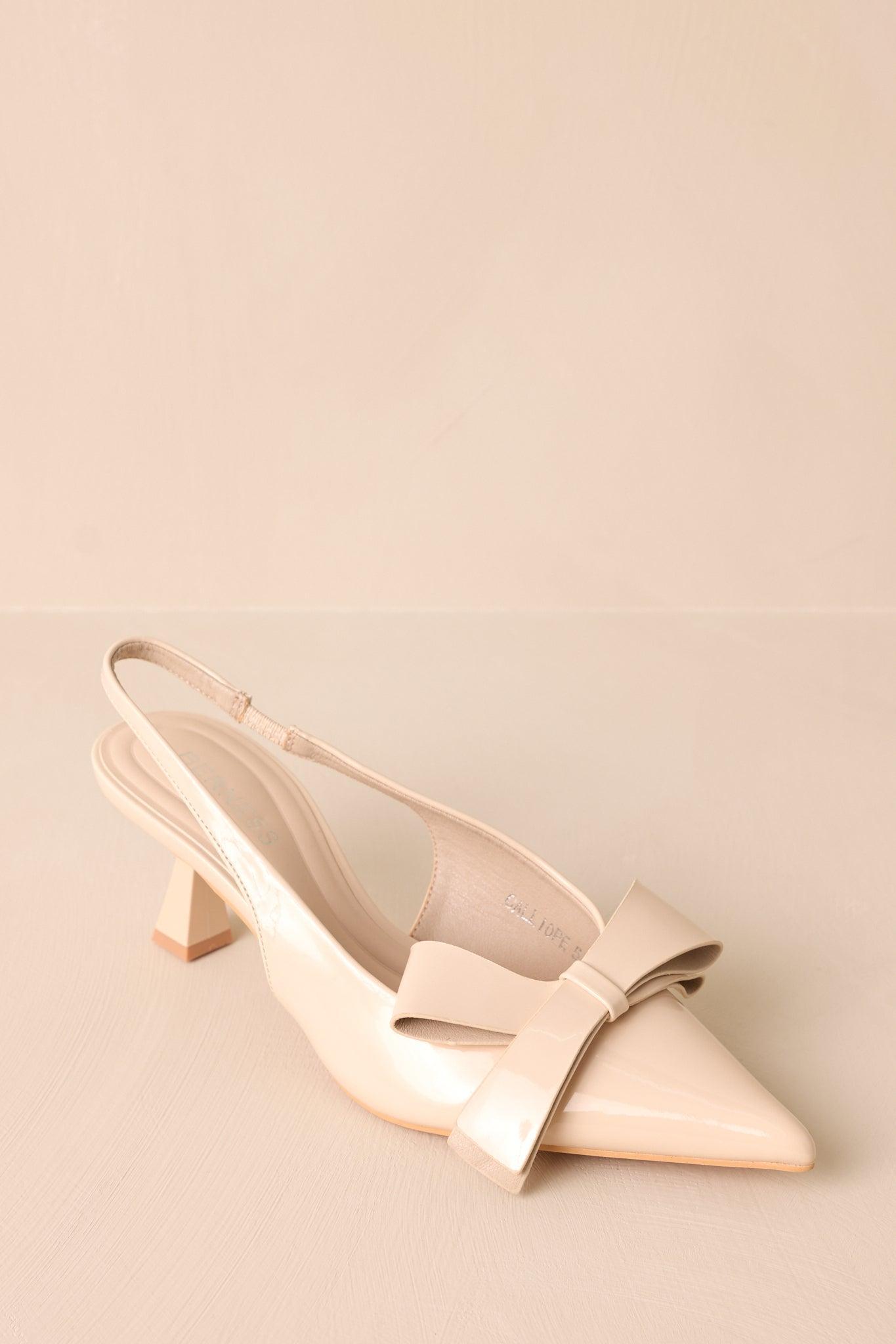 Dreamy Gleam Ivory Slingback Kitten Heels Product Image