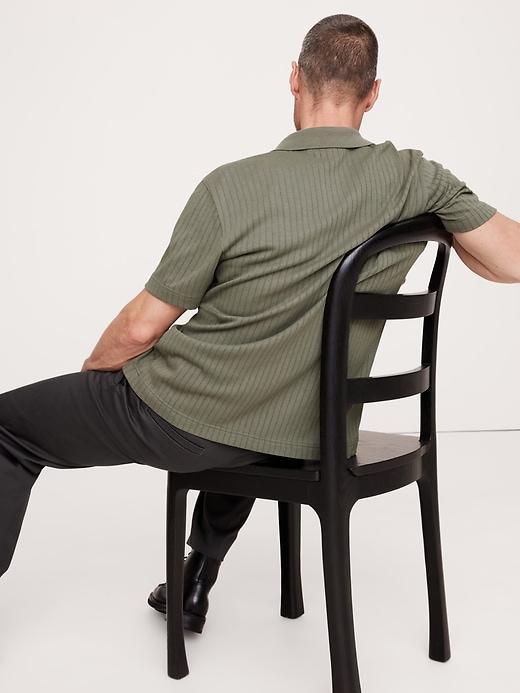Ribbed Modal-Cotton Resort Shirt Product Image