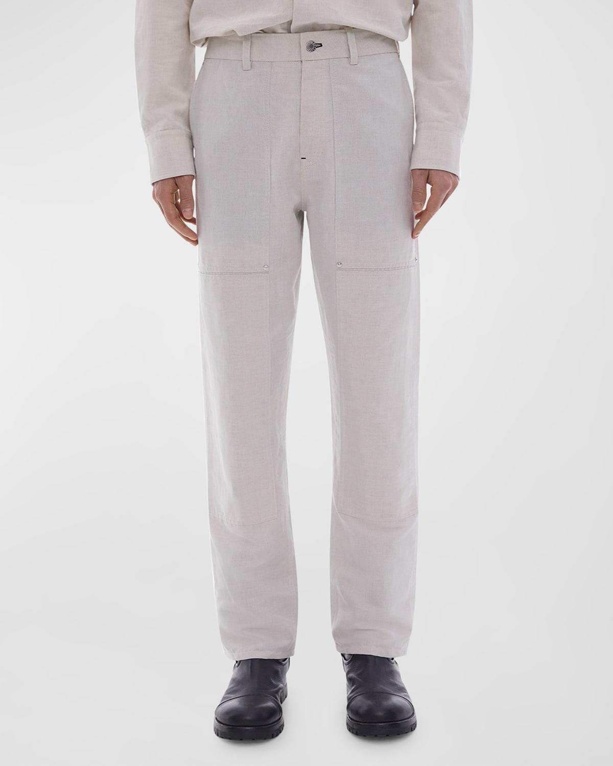 Mens Cotton & Linen-Blend Carpenter Pants Product Image