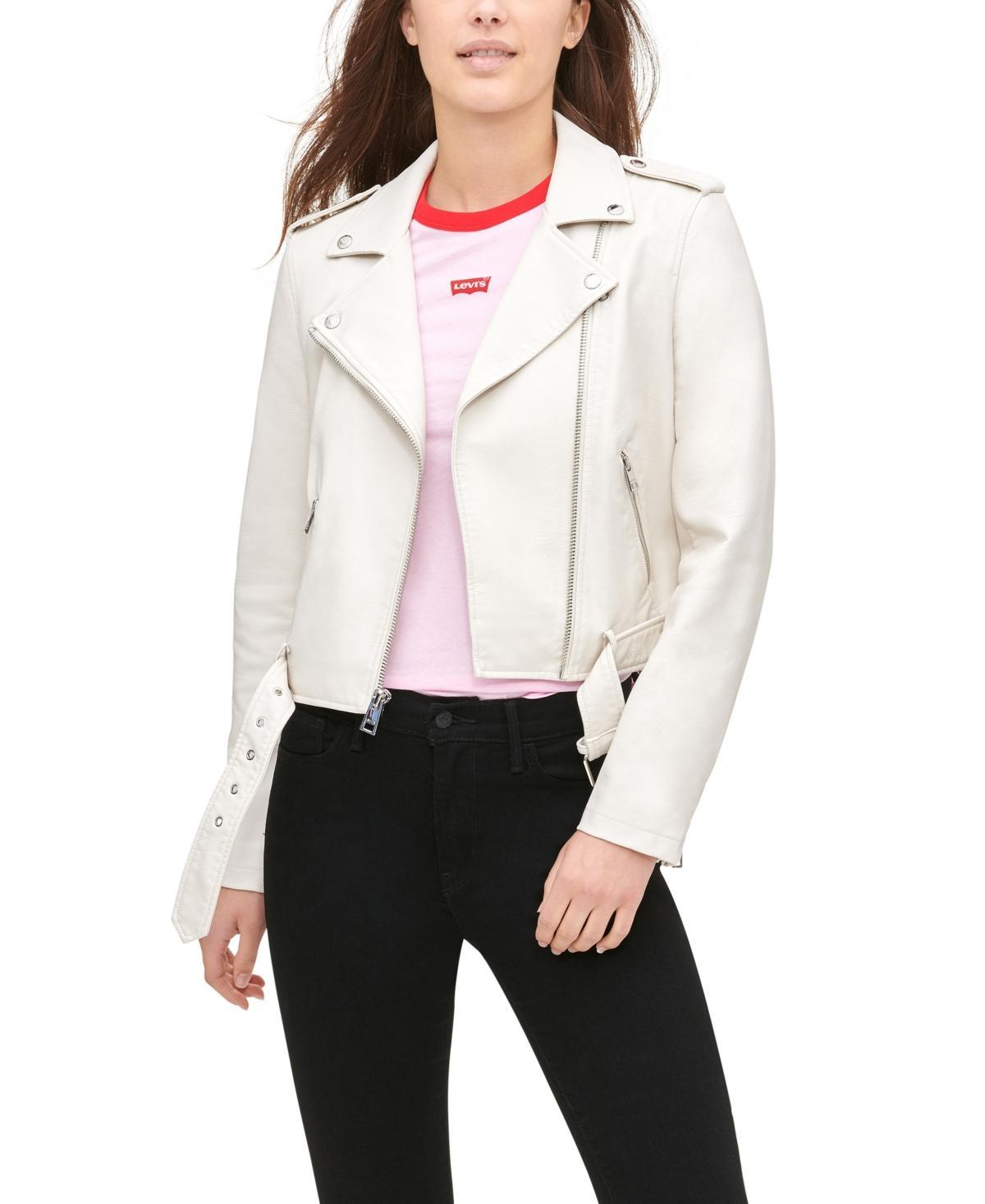 Womens Levis Belted Faux Leather Motorcycle Jacket Product Image