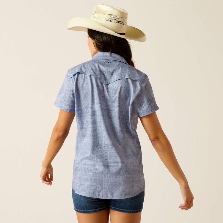 Ariat® Ladies' S/S Blue Paisley VentTEK Button Shirt Product Image