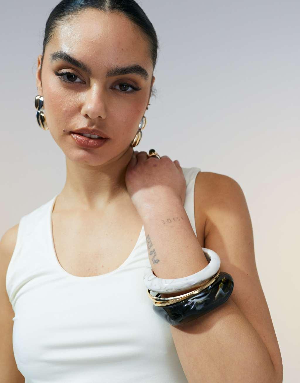 ASOS DESIGN soft touch scoop neck tank top in cream Product Image