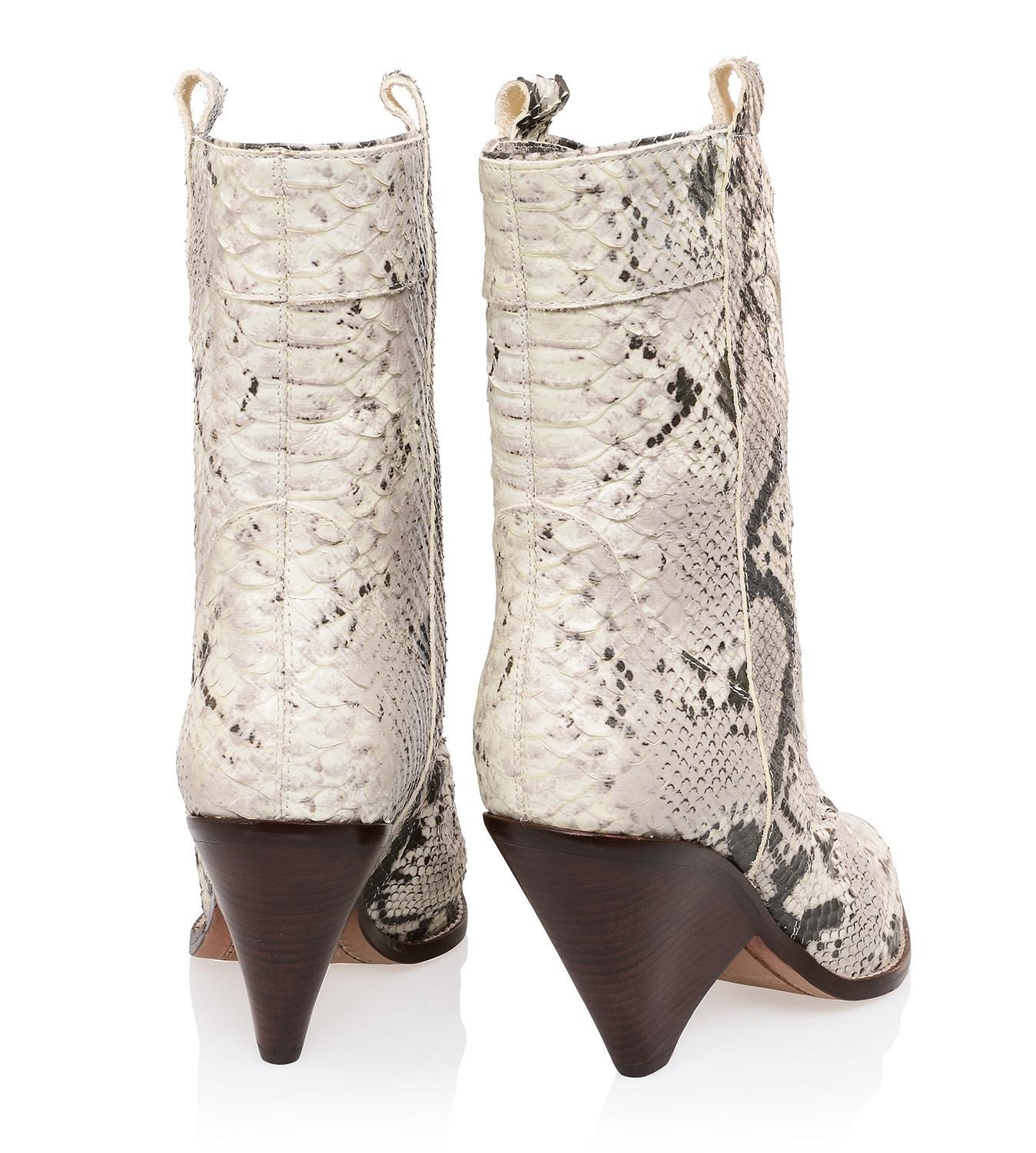 Terra  white grey skin low calf cowboy boot - sale Product Image