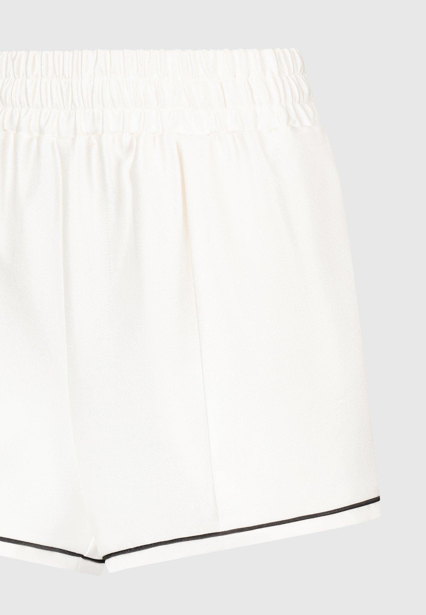 Satin Shorts with Piping - Cream Female Product Image