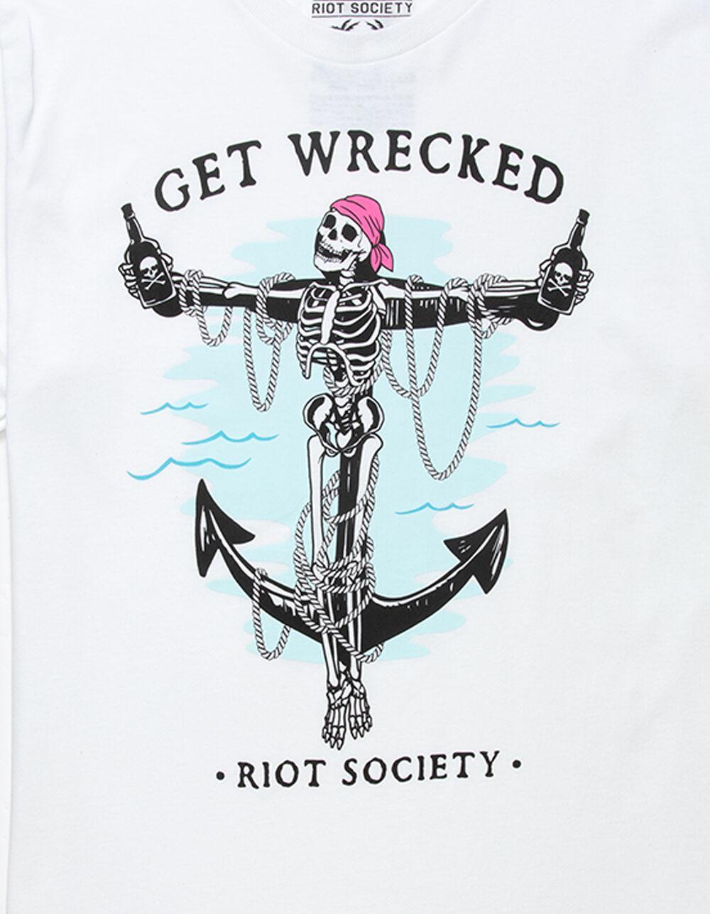 RIOT SOCIETY Get Wrecked Mens Tee - WHITE Product Image