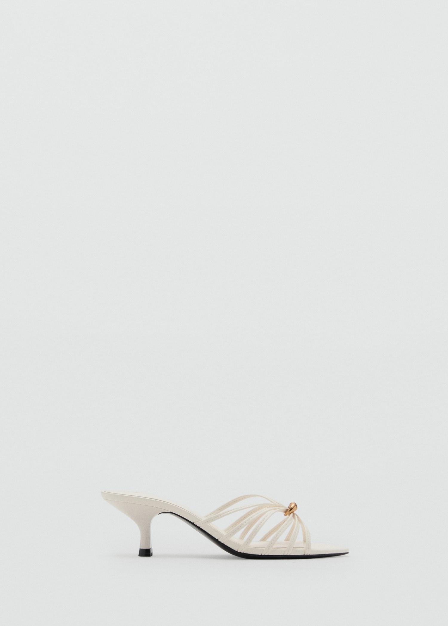 Kitten heel sandal with metallic detail - Women | MANGO USA Product Image