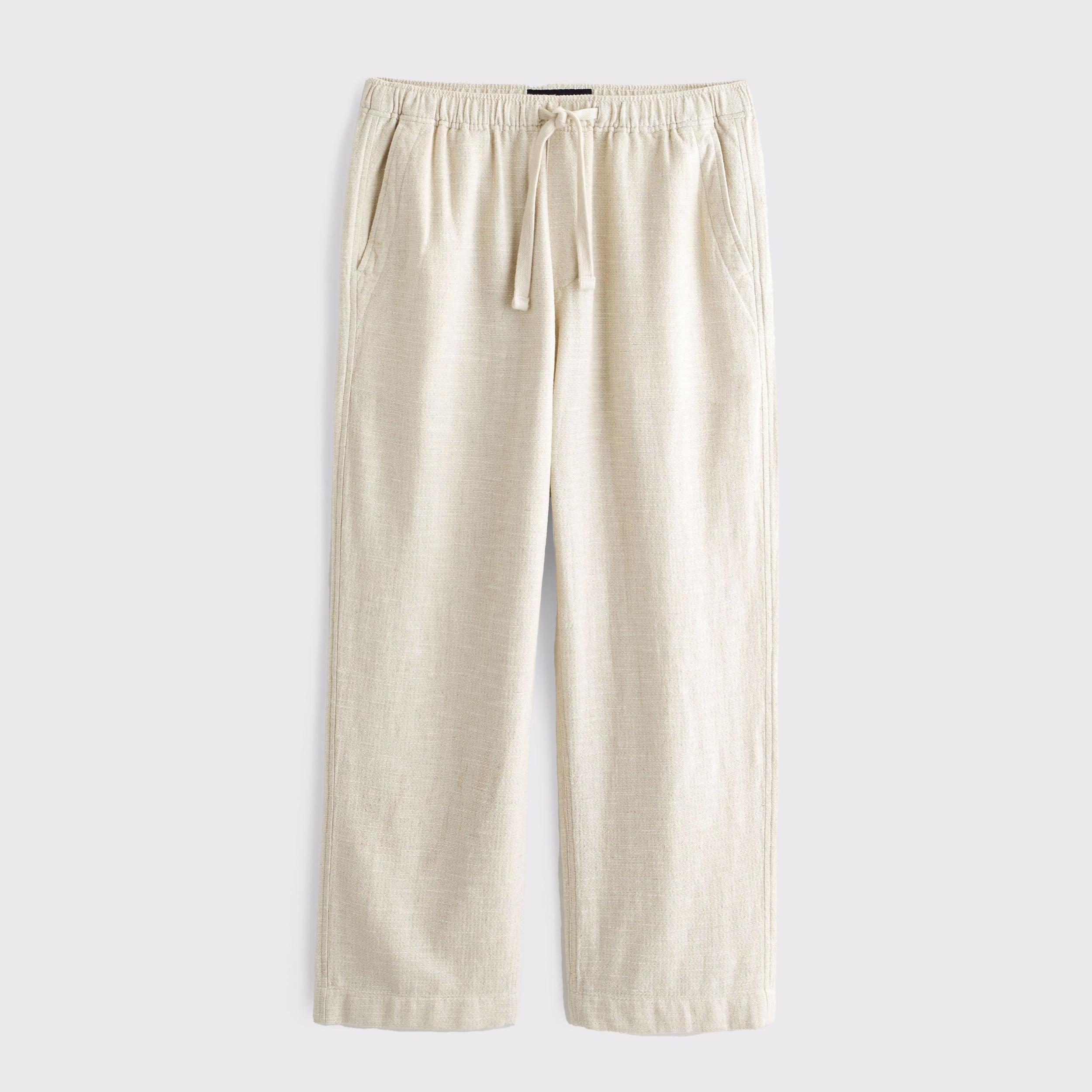 Baggy Cotton Textured Pull-On Pant Product Image