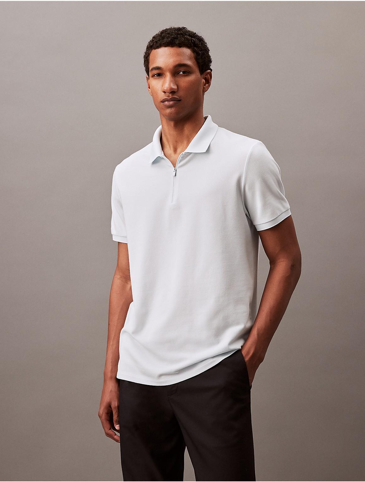 Calvin Klein Men's Tech Zip Polo Shirt - Grey - S Product Image