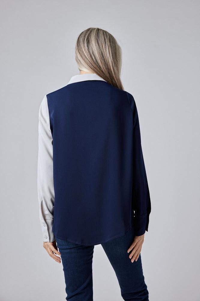Aura A-Line Colorblock Blouse Product Image