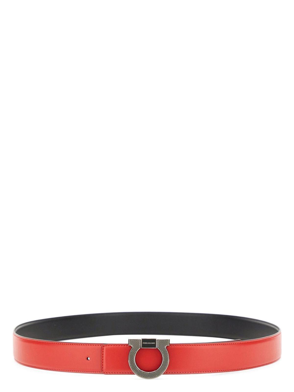 FERRAGAMO Salvatore  Reversible Gancini Belt In Black Product Image