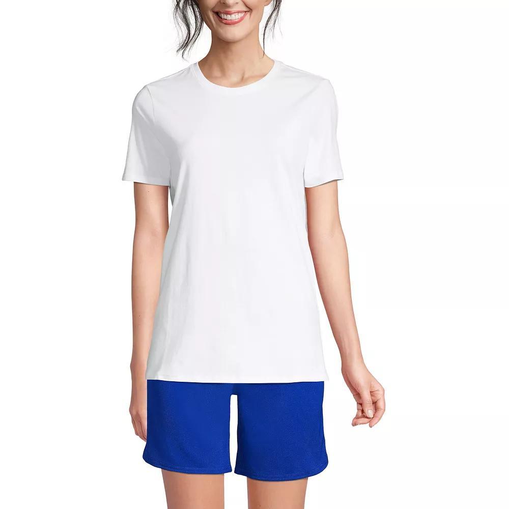 Women's Lands' End Short Sleeve Essential Tee, Size: Medium, White Product Image