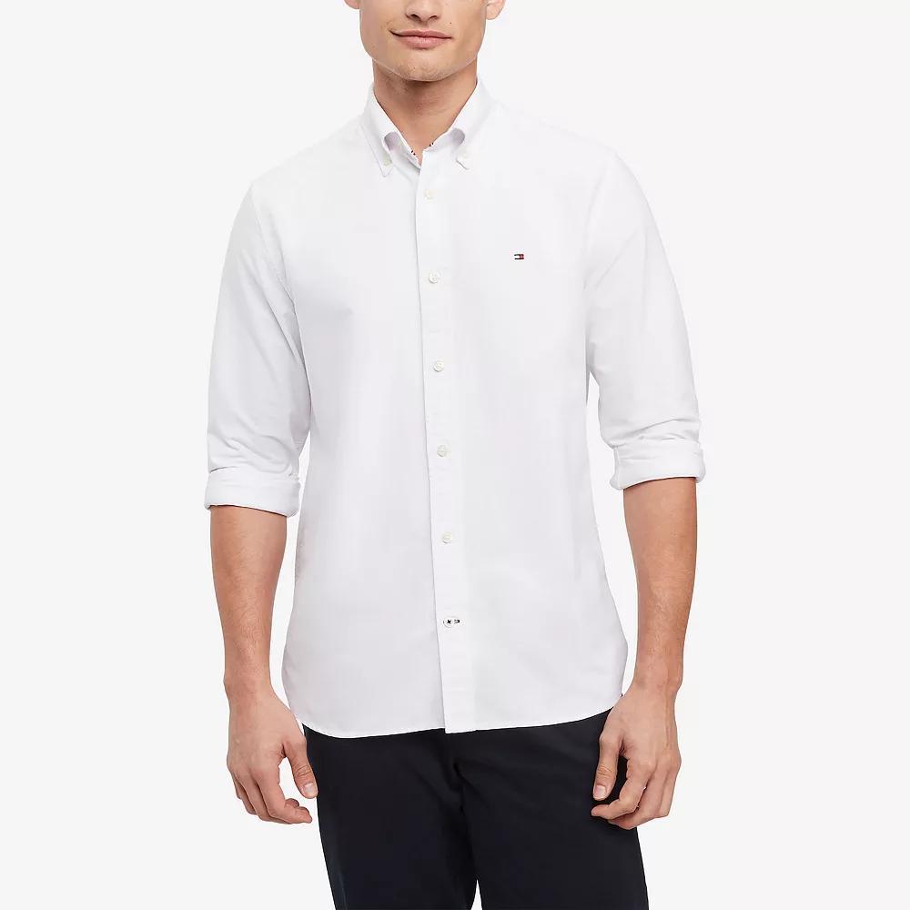 Men's Tommy Hilfiger Regular Fit Essential Stretch Oxford Shirt, Size: XXL, Bright White Product Image