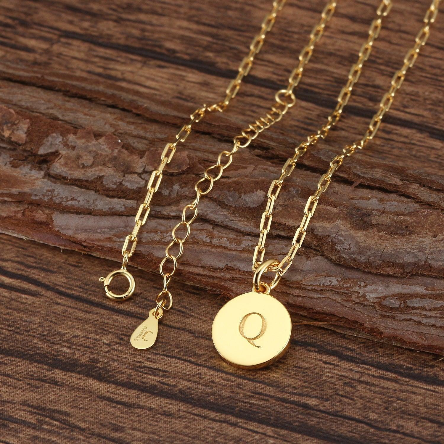 Dainty Fancy Q Initial Pendant Necklace Product Image