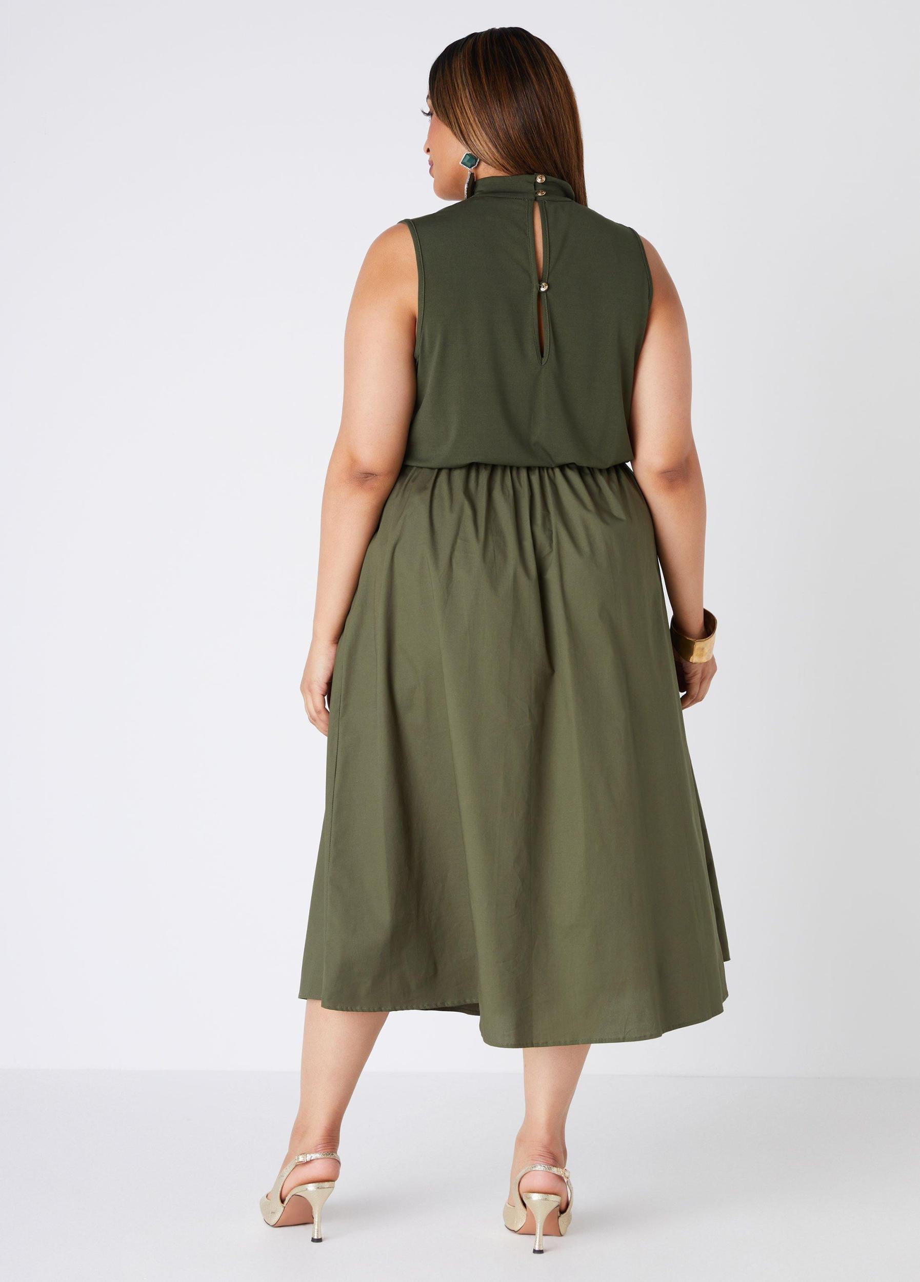 Cutout Poplin Midaxi A Line Dress Product Image