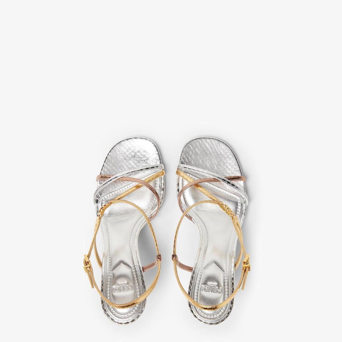 Fendi FFoldMulticolor metallic ayers high-heeled sandals Product Image