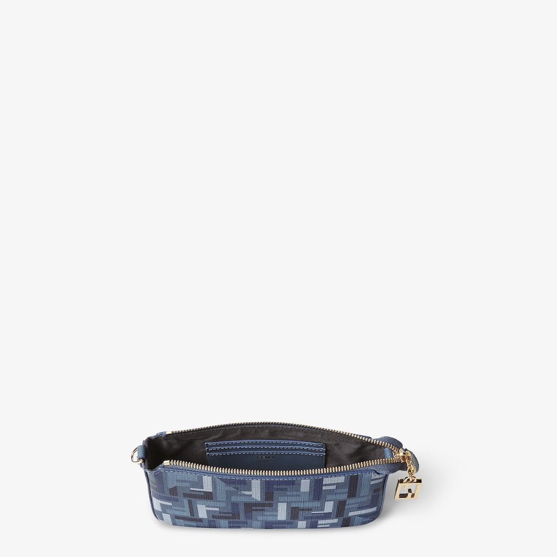 Baguette PouchBlue FF fabric pouch with chain Product Image