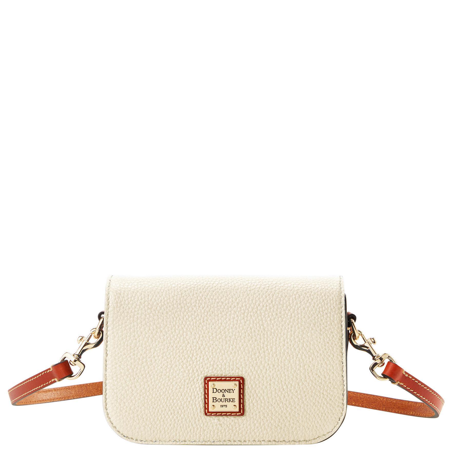 Dooney & Bourke Womens Pebble Grain Kitty Crossbody Leather Shoulder Bag in White Product Image