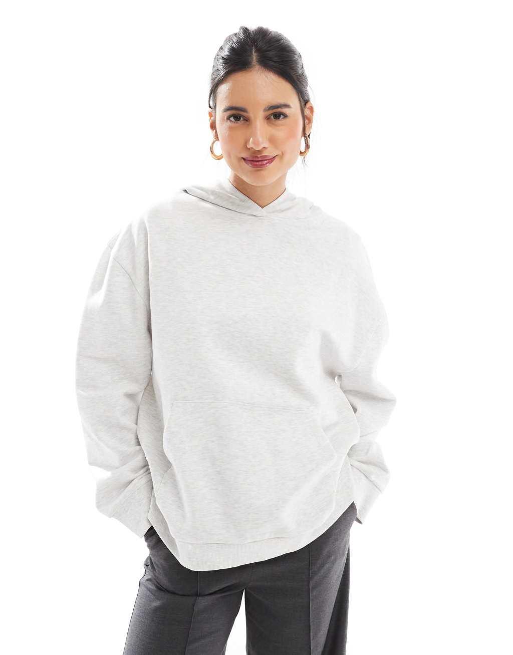 ASOS DESIGN oversized hoodie in ice heather Product Image