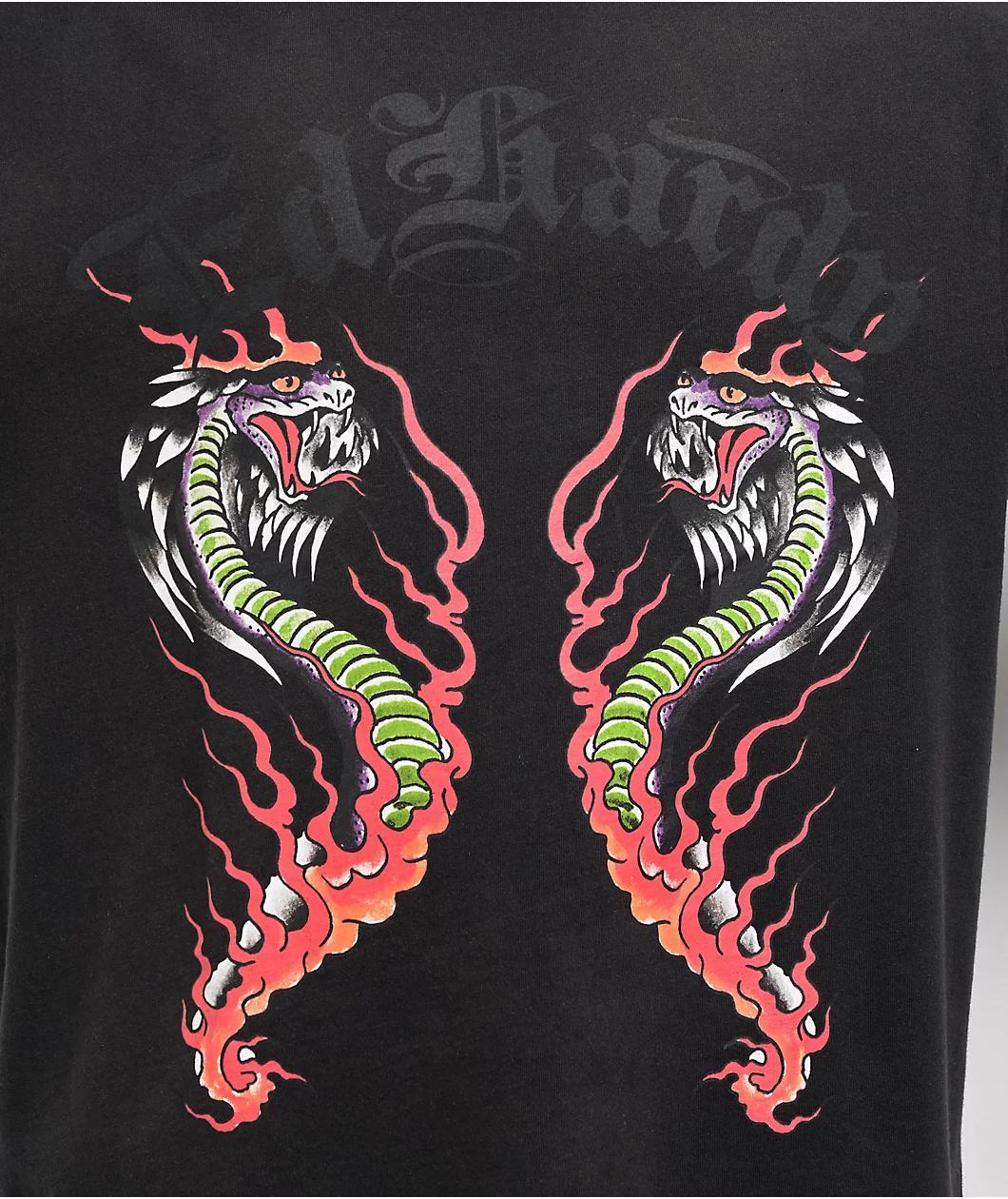 Ed Hardy Fire Lord Black Wash T-Shirt Product Image