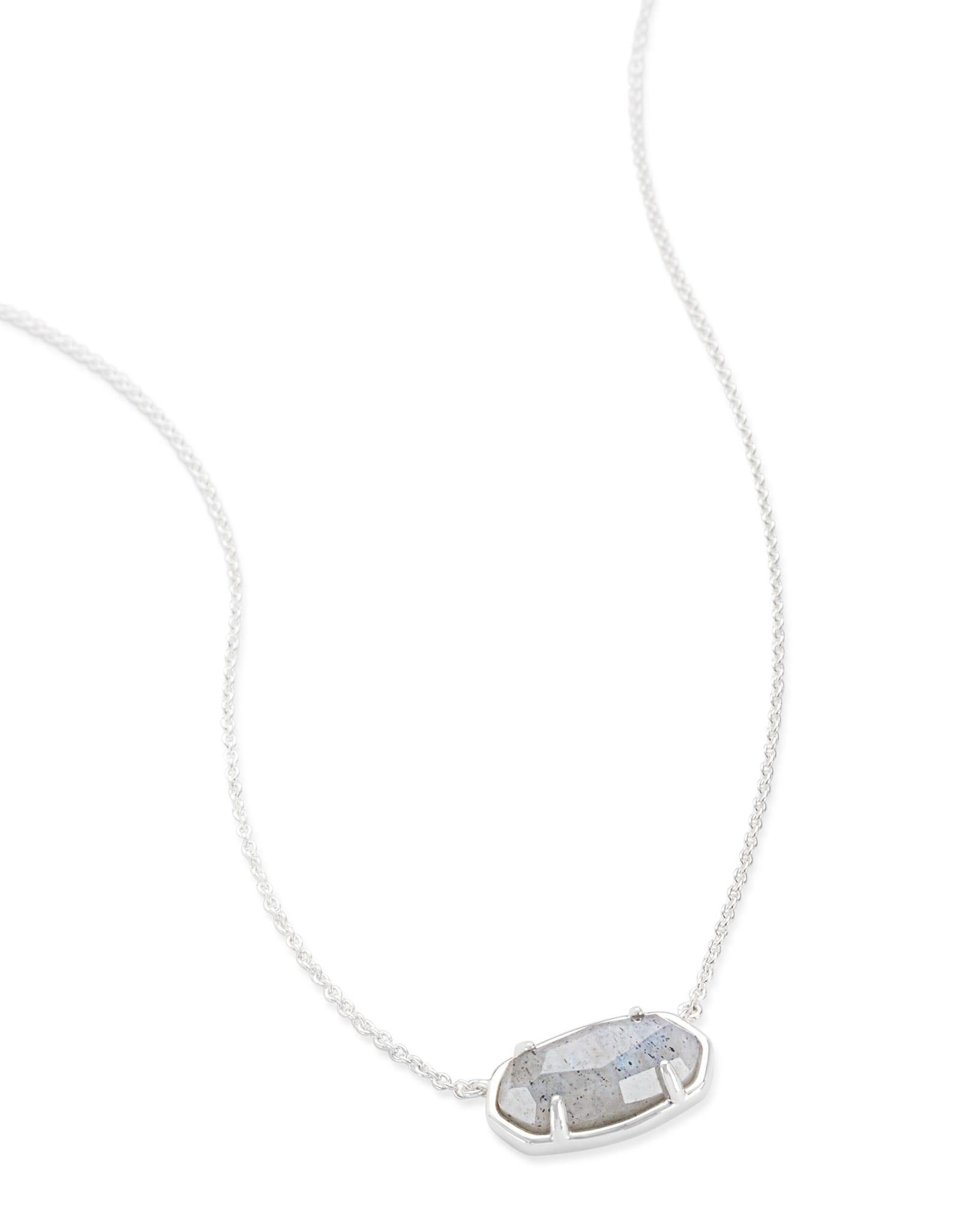 Elisa Sterling Silver Pendant Necklace in Gray Labradorite Product Image
