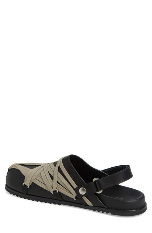 RICK OWENS Leather Loafers With Crisscross Detail In Black Product Image