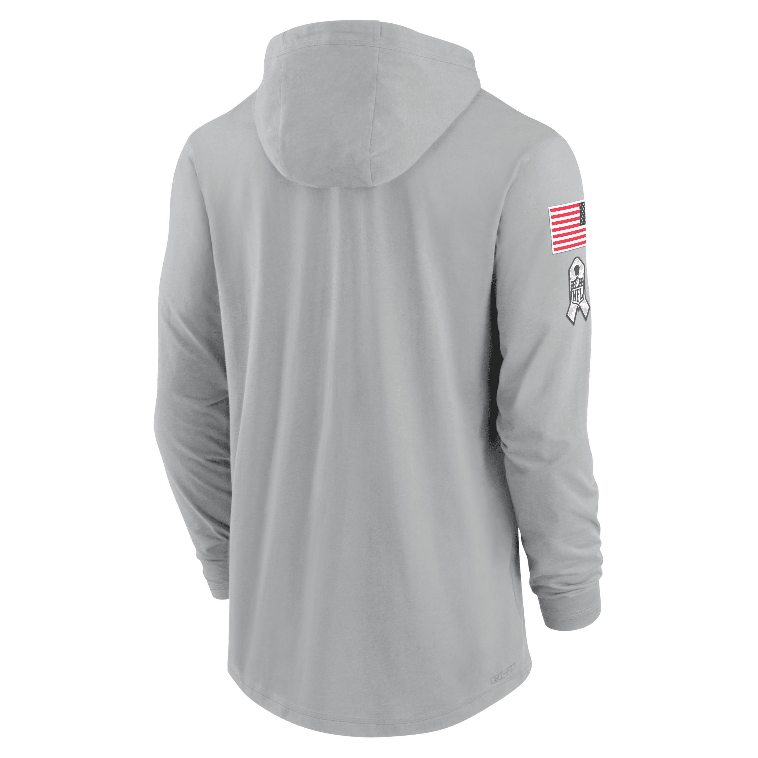 Men's Nike Gray New Orleans Saints 2024 Salute to Service Lightweight Performance Long Sleeve Hooded T-Shirt, Size: 4XL, Grey Product Image