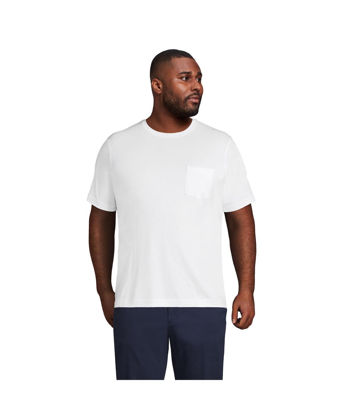 Big & Tall Lands End Supima Pocket Tee, Mens Radiant Blue Product Image