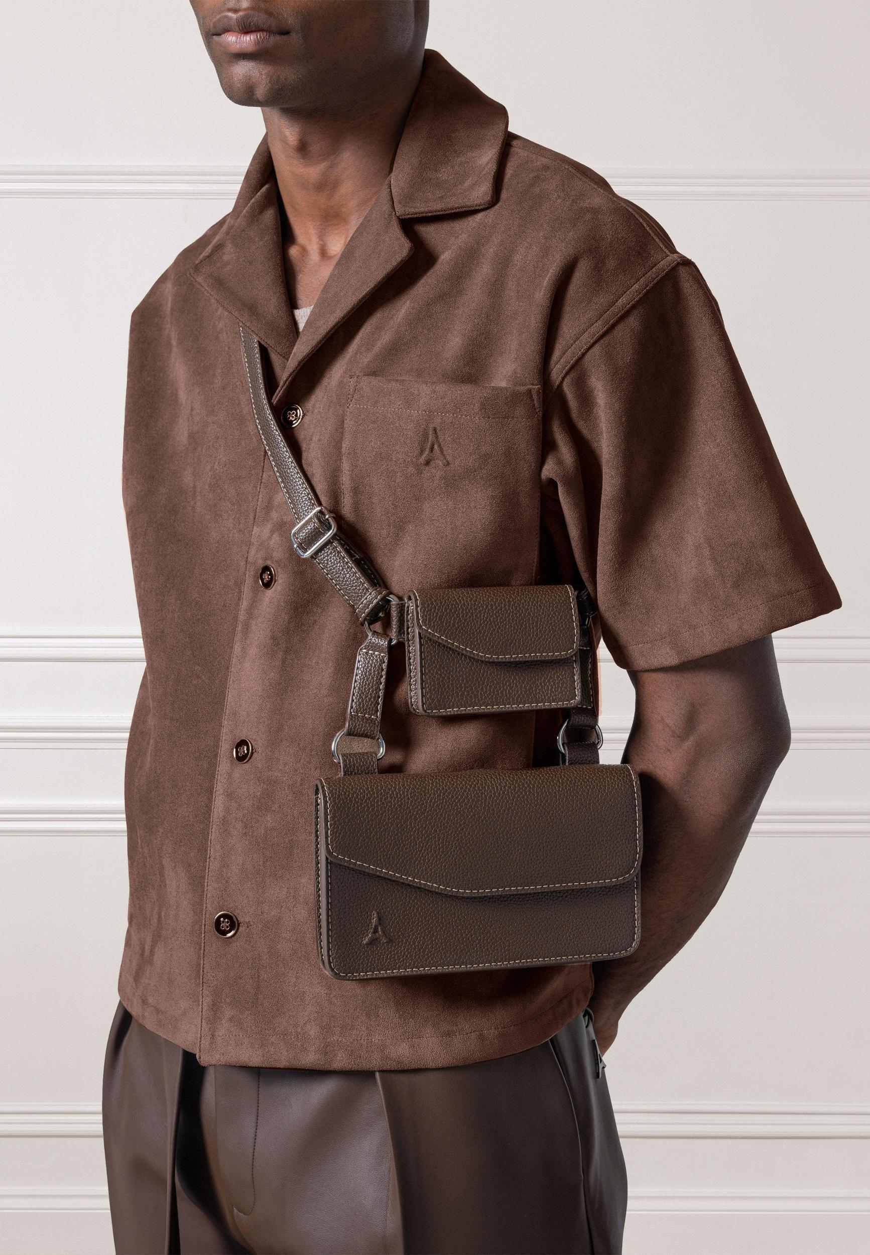 Boxy Suede Shirt - Brown Male Product Image