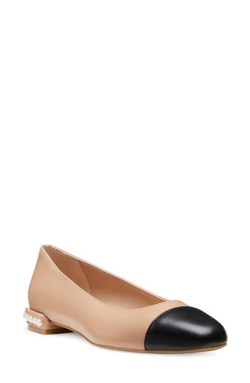 Womens Pearl-Embellished Leather Flats Product Image