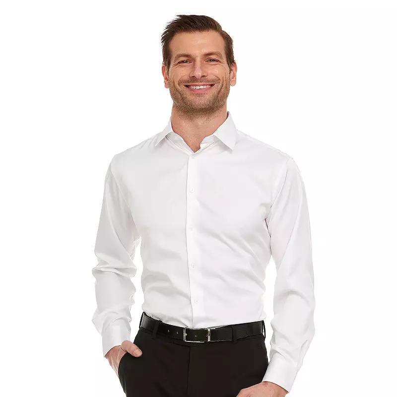 Men's Geoffrey Beene Slim-Fit Sateen Stretch Dress Shirt, Size: 17.5-32/33, White Product Image