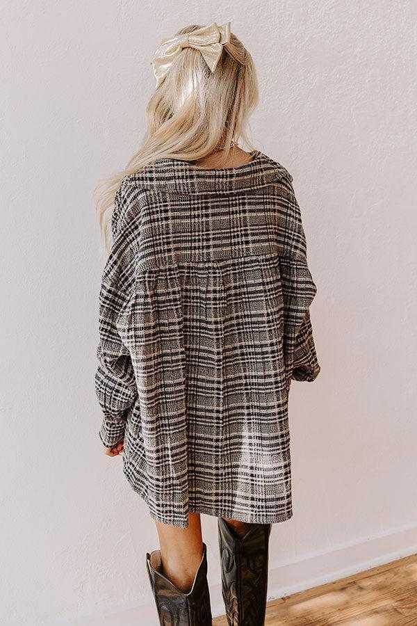 Rustic Vineyard Tweed Linen-Blend Top in Black Product Image