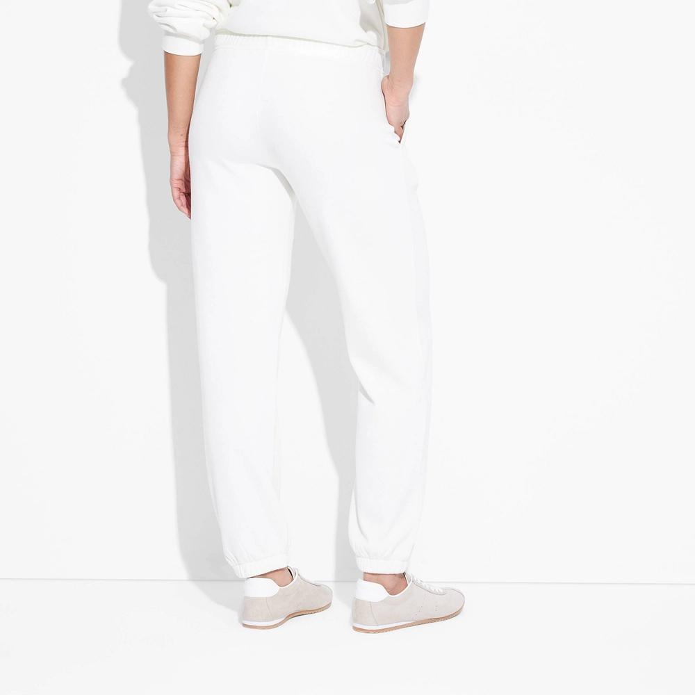 Women's Black Excellence Graphic Joggers - Off-White XS: Modern Lux, Lightweight Knit, 28" Inseam Product Image